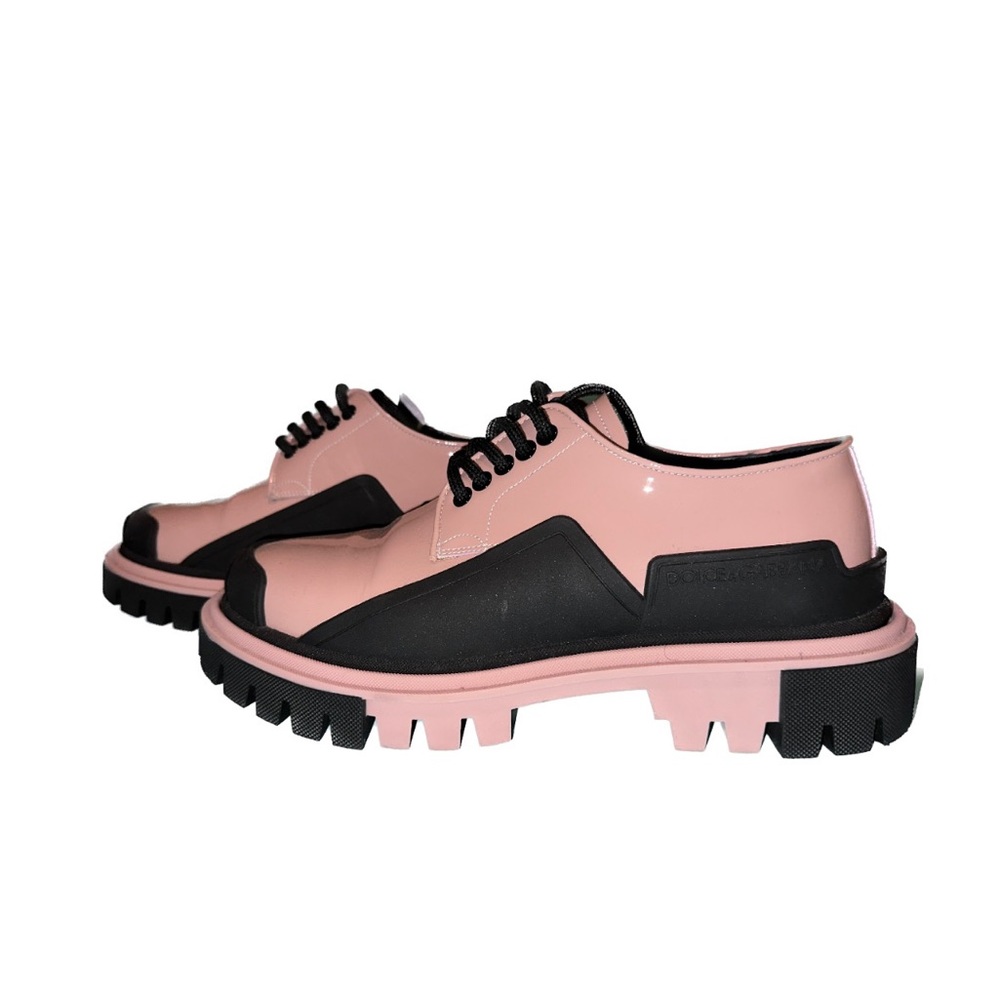 (Size 40)Dolce & Gabbana pink and black Trekking Derby shoes